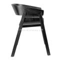 Projektant z litego drewna czarne pojedyncze krzesło